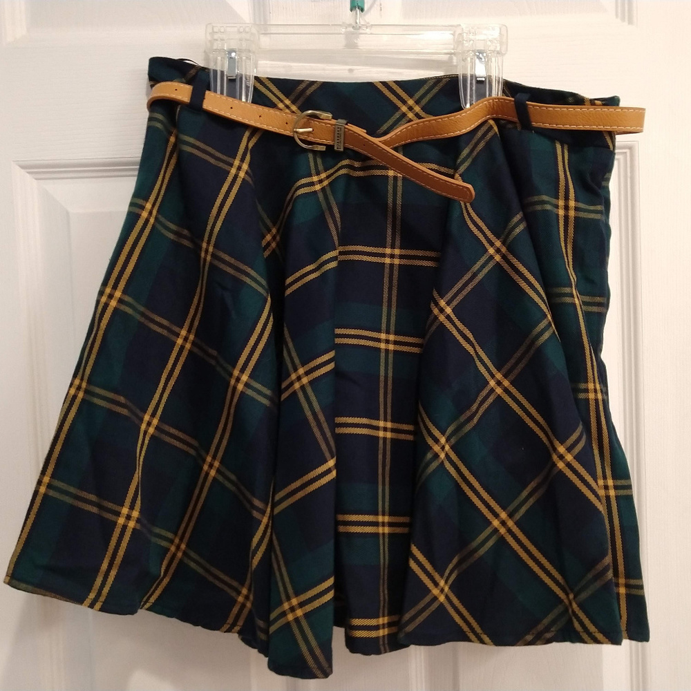 Korean school girl skirt with belt